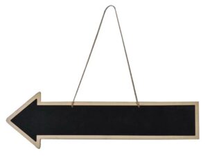 Personalizare - Indicator Decorativ Petrecere Sageata din Lemn cu Tabla Neagra 50cm
